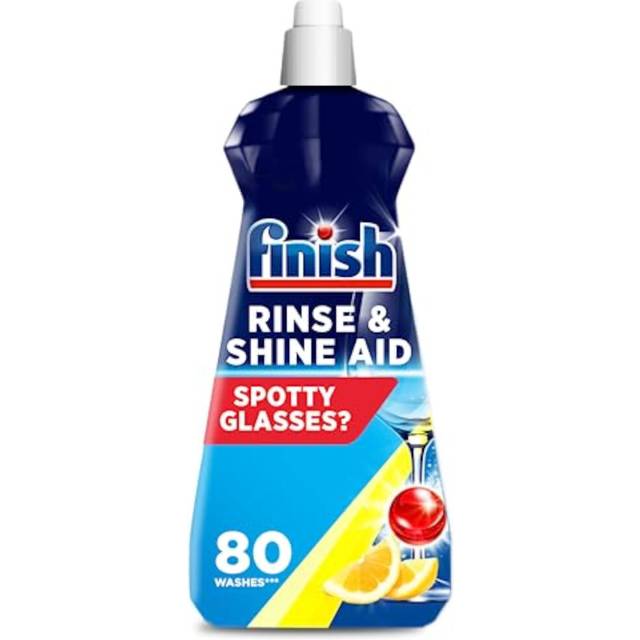 Finish | Finish Dishwasher Cleaner Rinse Aid | Lemon| 400ml |For Ultimate Clean and Diamond Shine