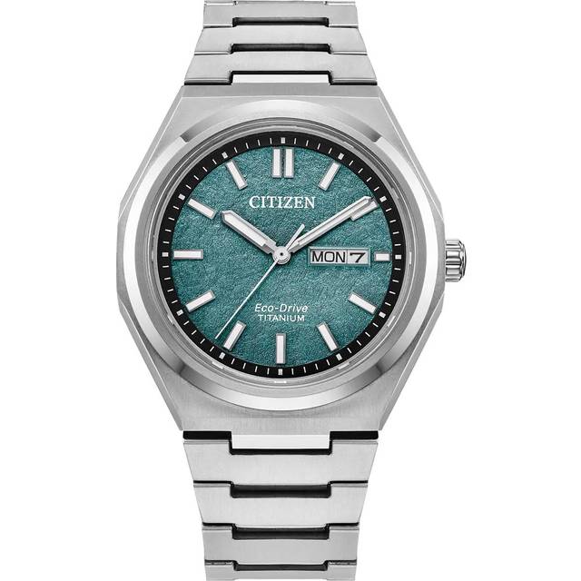 Citizen Super Titanium Zenshin Three Hands Textured Green Watch