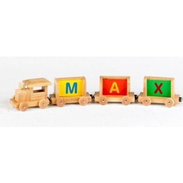 VinsaniÂ® Personalised Name Wooden Alphabet Train Letters - (Includes A Free Magnetic Carriage With Each Letter) - Letter S