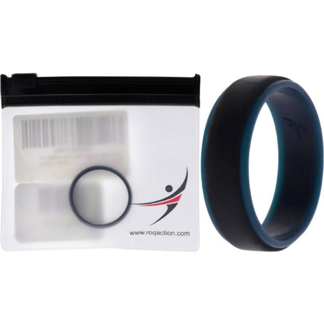 Silicone Wedding 2Layer Step Ring - Blue-Black by ROQ for Men - 14 mm