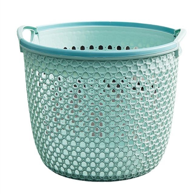 Portable dirty clothes basket, light blue