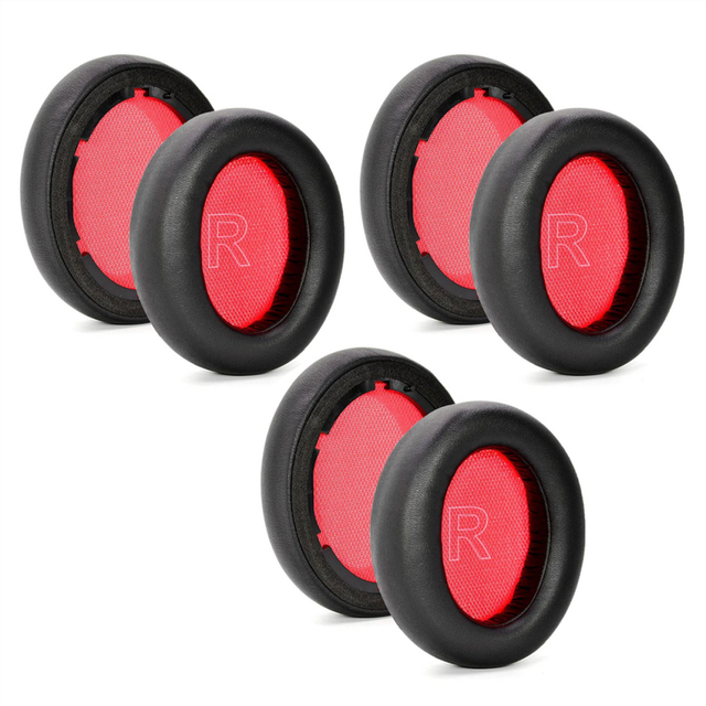 6x Ear Cushion Foam Cover Pads Soft for Life Q10 / Bluetooth Headphones (Red)