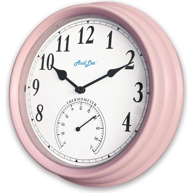 AudLee (NEW) Pololio Indoor Wall Clock with Thermometer. Battery 25cm