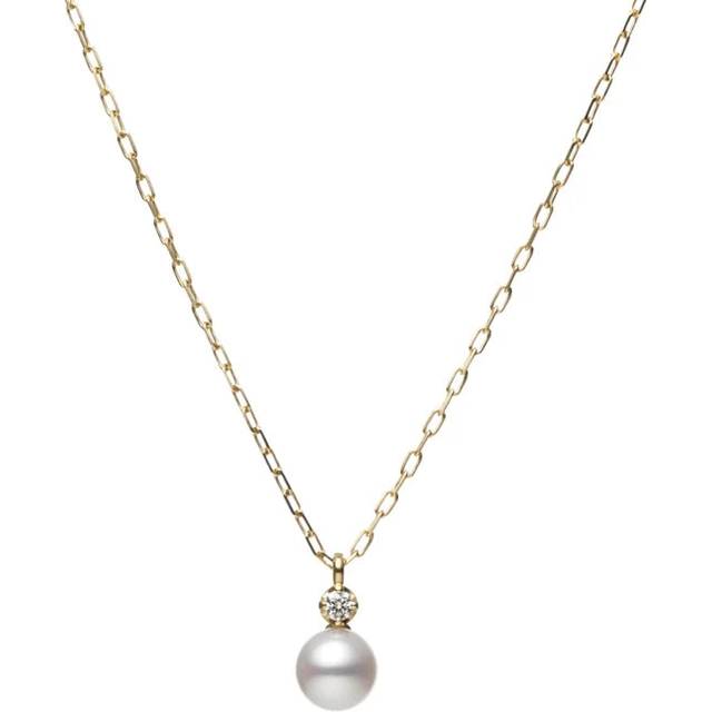 Mikimoto 18ct Yellow Gold Akoya Pearl and Diamond Necklace
