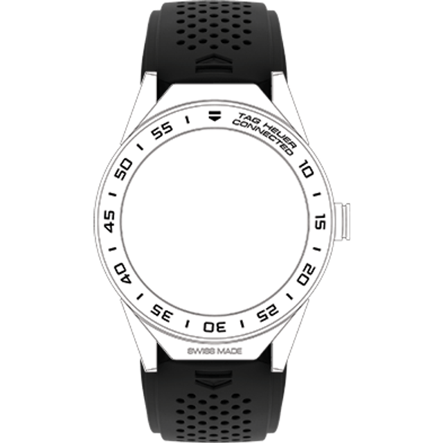 TAG Heuer Strap Connected II Perforated Silicone Black D