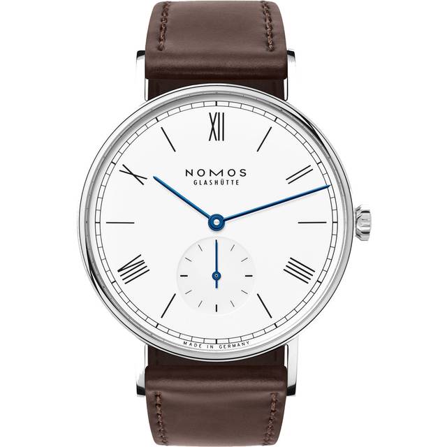 Nomos Glashutte Ludwig 38 White Enamel Sapphire Crystal