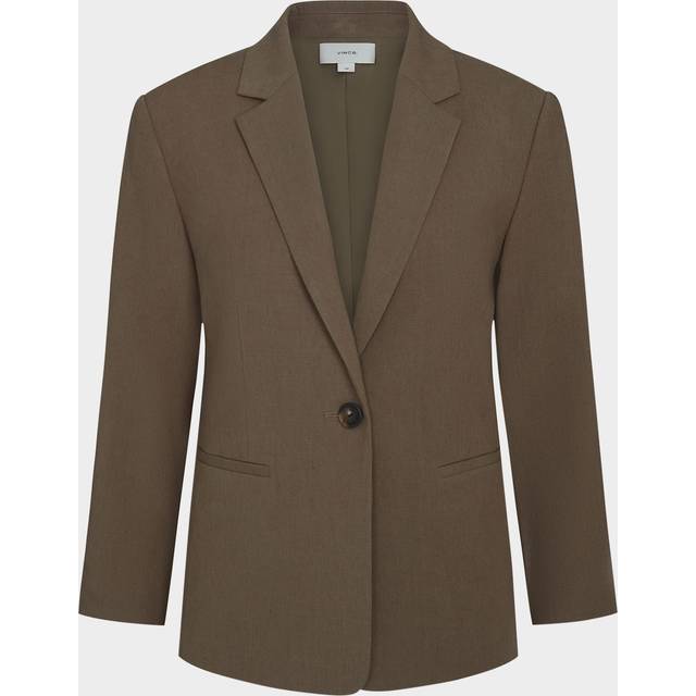 Shrunken Linen Blazer - MOSS SMOKE - 6