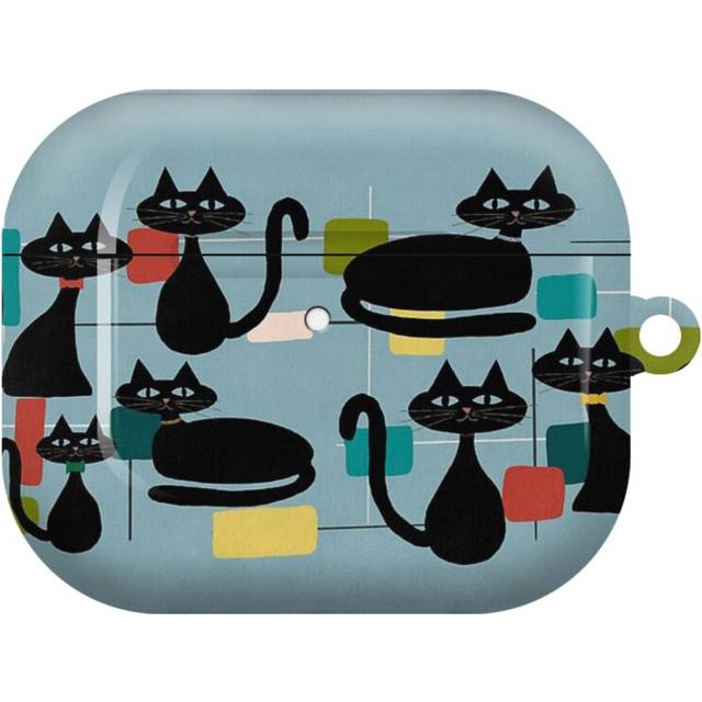 (Midcentury Cat_8169) AirPods 1/ 2 /3 Pro 2 3 4 5 Cover for Women Girls Protective Compatible with Apple AirPod Hard Shell Case