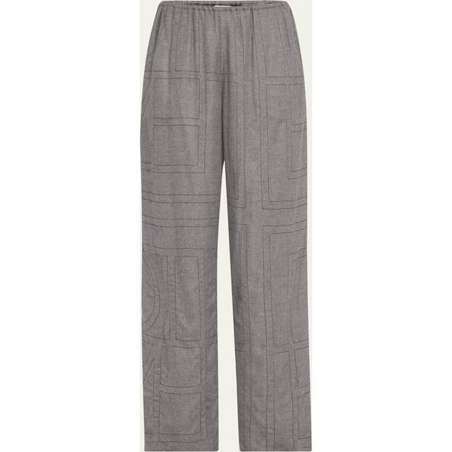 Toteme Monogram flannel pajama pants - grey (UK 8)