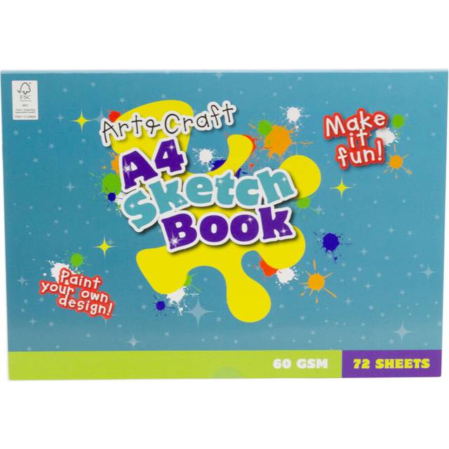 Kids A4 Art & Craft Sketchbook Artist Sketch Pad with 72 Sheets | A4 Drawing Paper Pad 60gsm White Drawing Paper | Sketching Book - 29.5x21cm