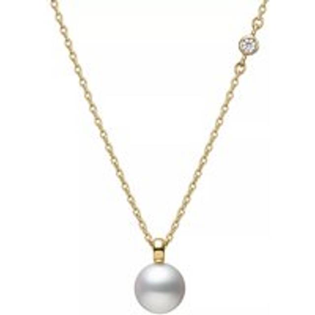 Mikimoto 18ct Yellow Gold Akoya Pearl 0.08ct Diamond Classic Necklace