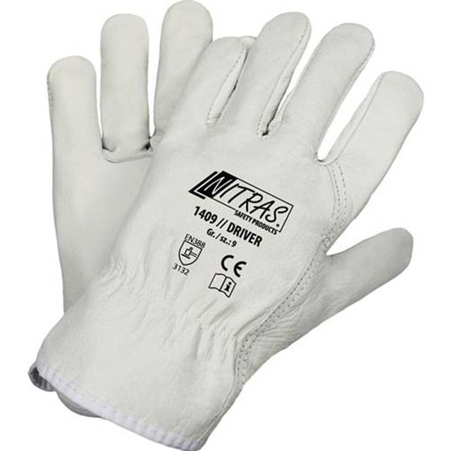 Handschuhe Driver Gr.10 grau - 12 PA, Rindvollleder EN 388 PSA II NITRAS