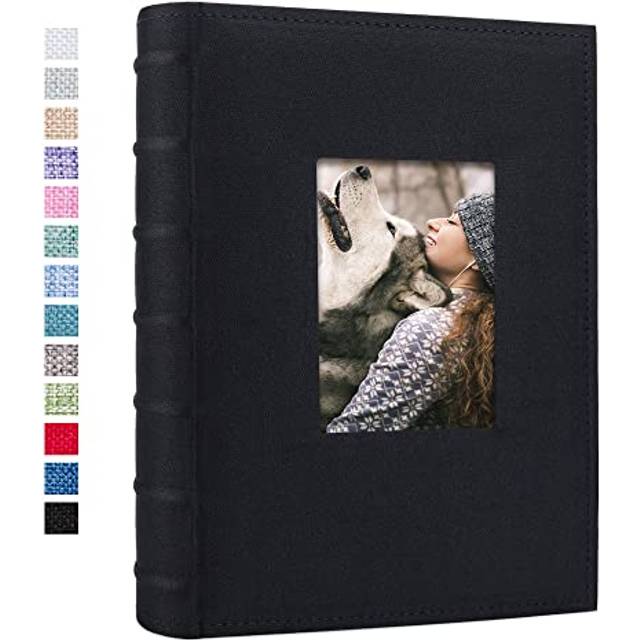 Vienrose Photo Album 4x6 300 Pockets Linen Frame Cover with Memo Areas Photobook Large Capacity Pictures Book for Wedding Family Baby Vacation