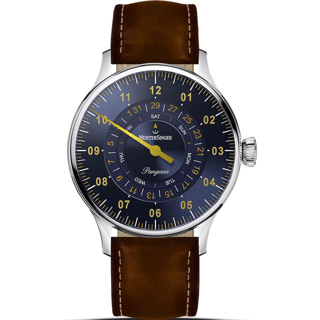 MeisterSinger Pangaea Day Date Steel Blue With Gold Watch