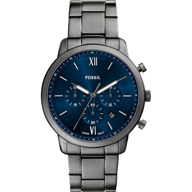 Fossil Neutra Chronograph Blue Dial Smoke Stainless Steel Strap Men's Watch FS6111