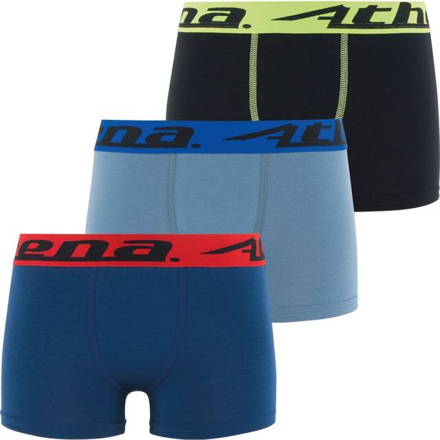 Pack of 3 Boxers in Cotton - Blue + Navy Blue - 10Y (138CM)