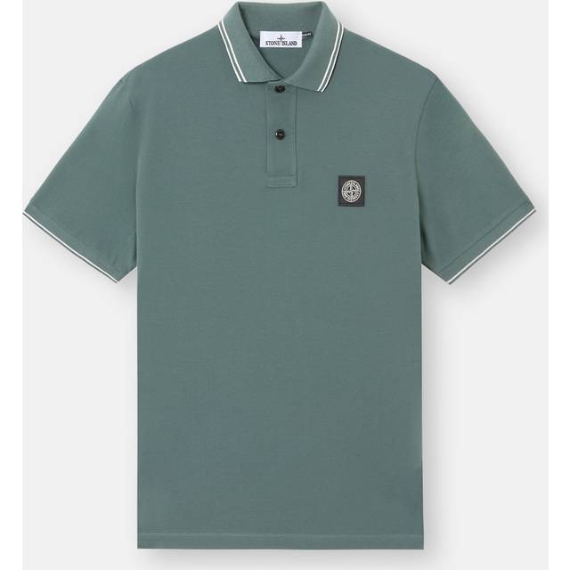 Stone Island - 22002SC ORGANIC COTTON ELASTANE PIQUÉ, Homme, Vert bouteille, Taille: S
