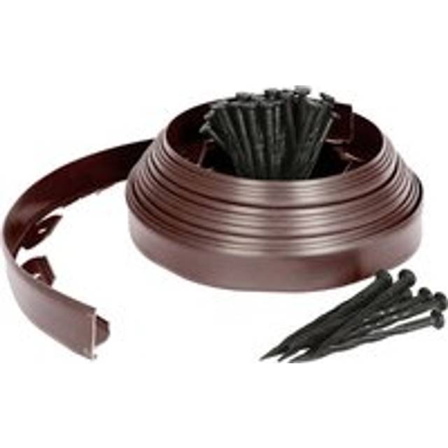 Flexible Plastic Lawn & Path Edging - Brown