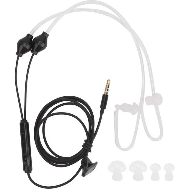 Air Tube Earphone Earbuds Wired Headphones W/HandFree Microphone for Samsung 3.5mm Jack(Noir ) black