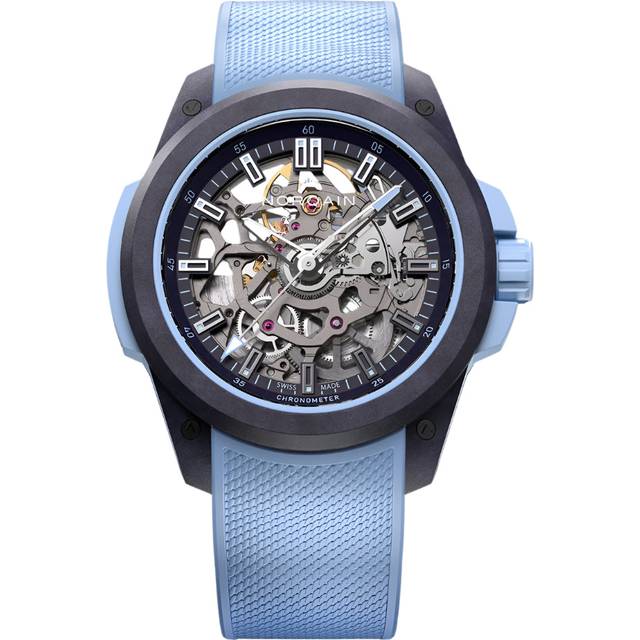 Norqain Wild One Skeleton 39mm Purple Ice Blue Watch