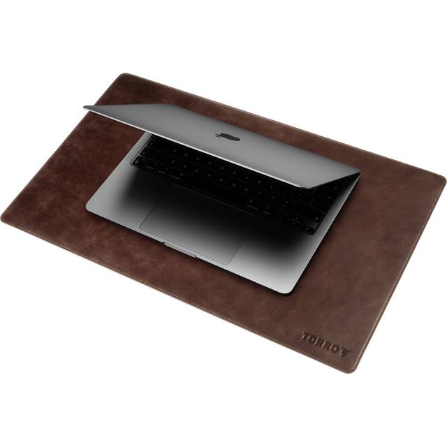 Leather Desk Mat (Small - 50x30cm) - Dark Brown