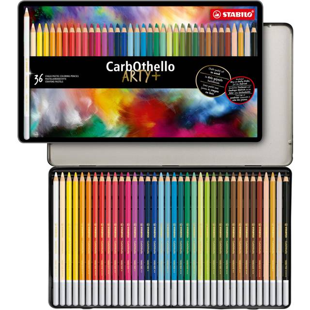 STABILO CarbOthello - Chalk-Pastel Pencil - ARTY+ - Tin of 36 - Assorted Colours