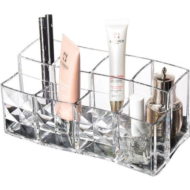 Eight-grid Diamond Surface Simple Storage Box, Cosmetic Jewelry Storage Box, Desktop Acrylic Office