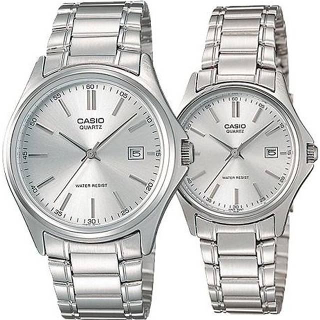 CASIO Couple Quartz Waterproof Unisex Silver Analog - SILVER - Free