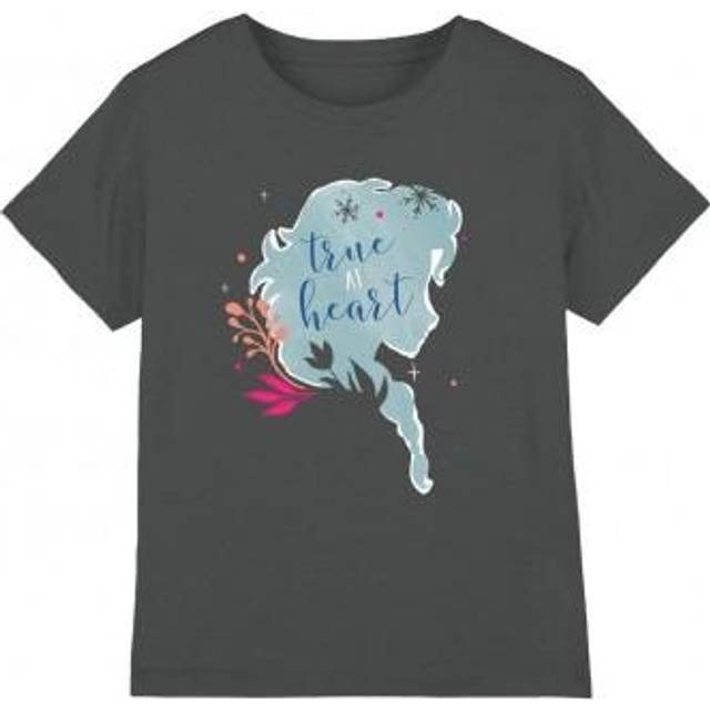 (3-4 Years, Charcoal) Frozen Childrens/Kids True At Heart Elsa Silhouette T-Shirt