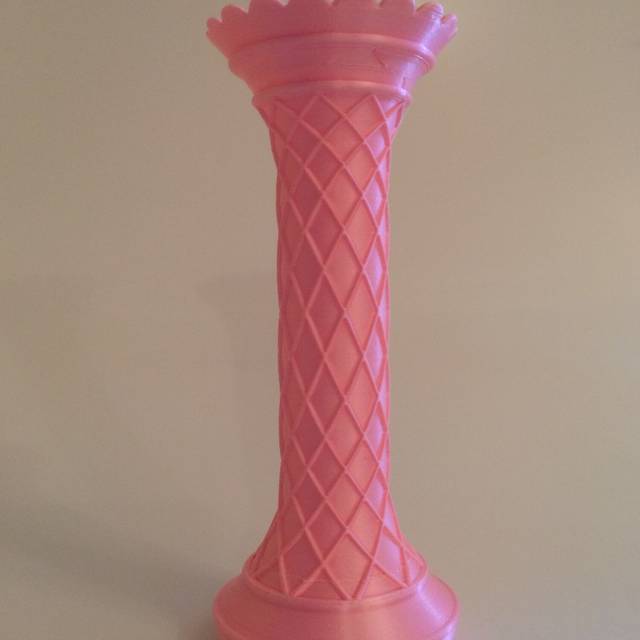 3D Printed Tower Vase - Pink