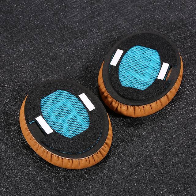 Ersättande Memory Ear Pad Protein Läder Around Ear Cups Kuddfodral för Bose QuietComfort 25 brun