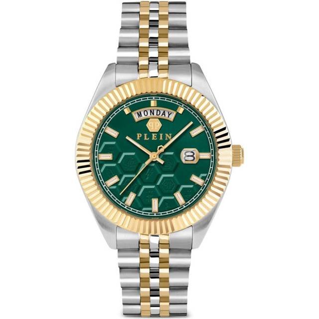 Philipp Plein - Date Superlative Gent 42mm - men - glass/stainless steel - One Size - Green