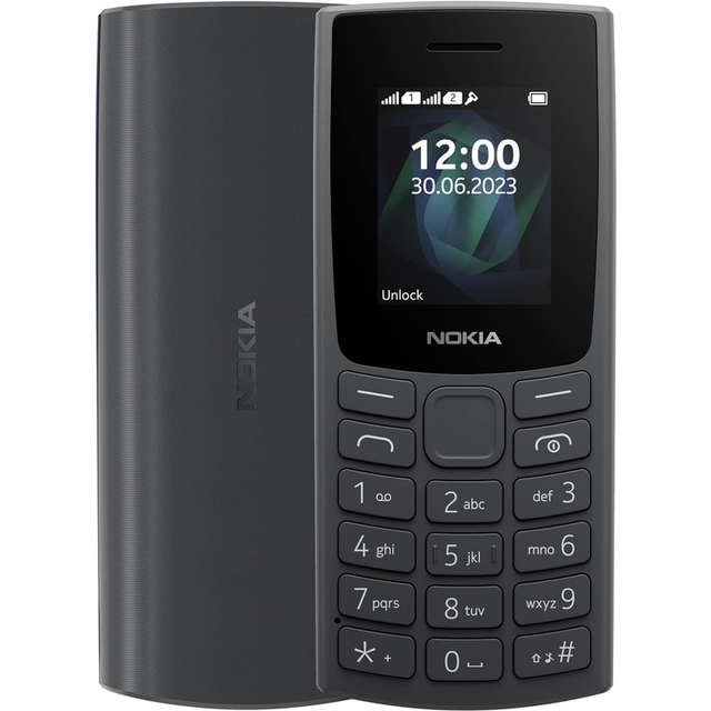 Nokia 105 2g feature phone with long-lasting battery, 12 hours of talk-time, wir