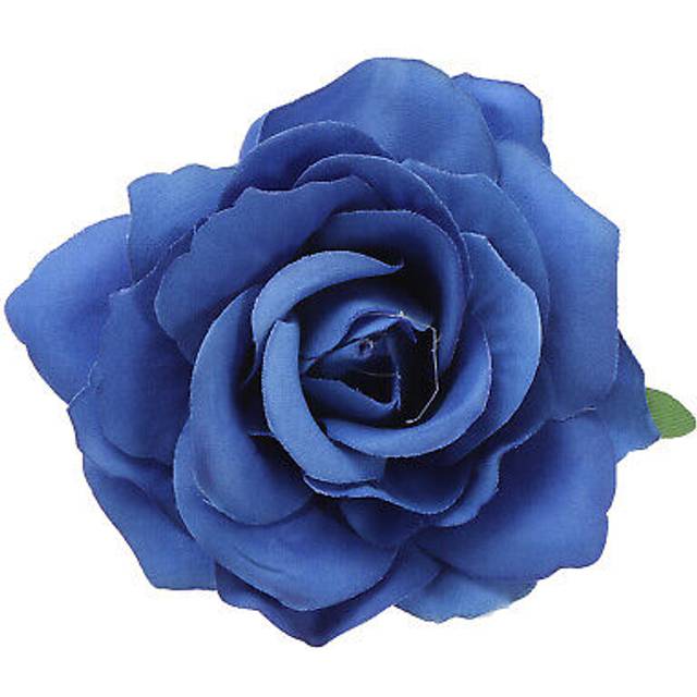 Rose boho hair clips fabric flower brooch pins for women wedding dark blue