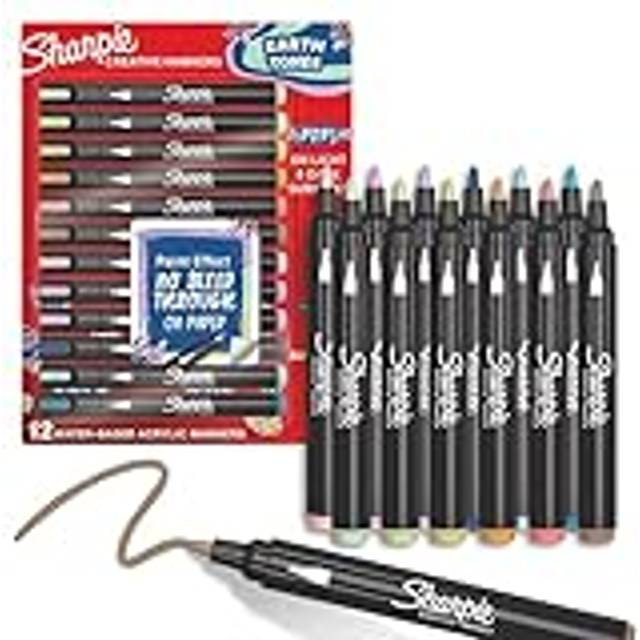 Sharpie Creative Marker Acrylic Paint Pens Assorted Earth Tones Pack of 12, none