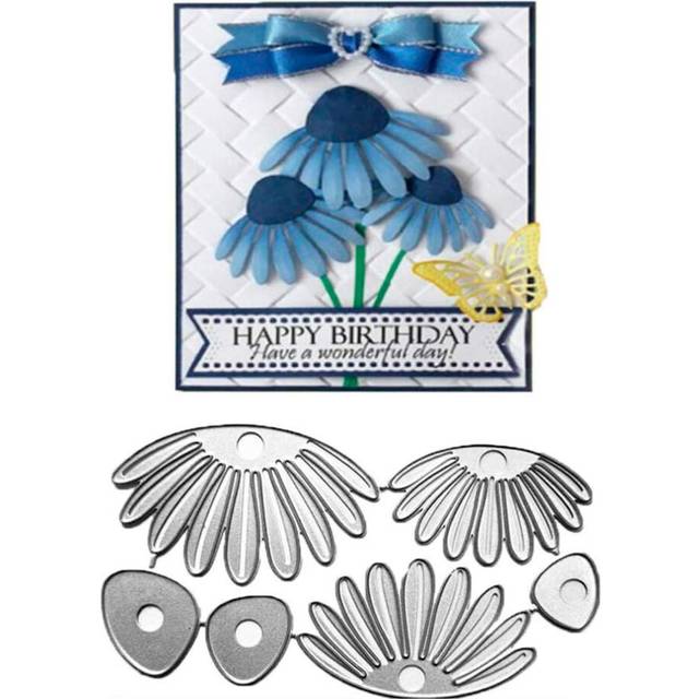 Daisy Flower Metal Cutting Dies Alinacrafts Scrapbooking Card Making Die Cuts Thanksgiving Christmas Craft Dies (#10)