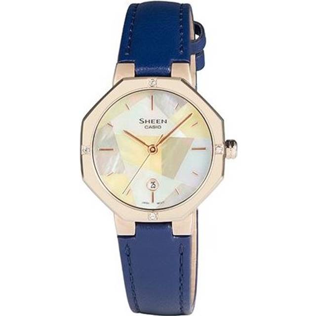 CASIO SHEEN Series Minimalistic Fashion Octagonal Dial Strap Student Casual Watch Blue Analog - TO BE CONFIRMED - Free