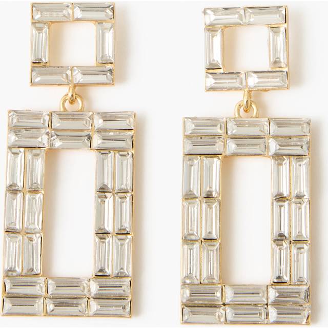 Mosaic Crystal Square Drop Earrings Crystal Clear - Blue