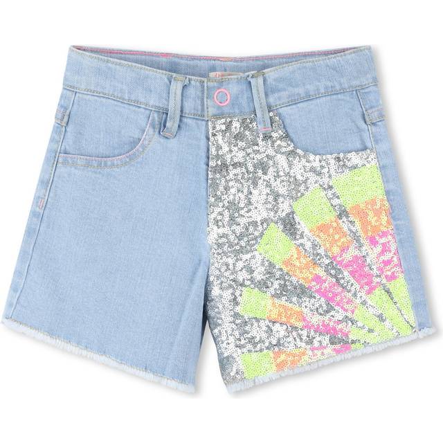 Billieblush, Shorts, female, Blue, 12 Y, Sequin Denim Shorts in Blue