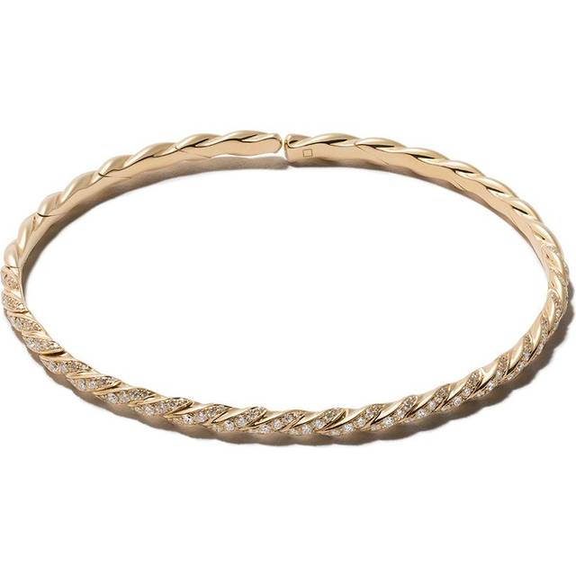 David Yurman - 18kt yellow gold Pavéflex bracelet (3.5mm) - women - Diamond/18kt Gold - M