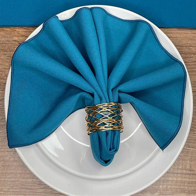 Plain Napkins Pack of 4 - Teal / 48cm - Blue