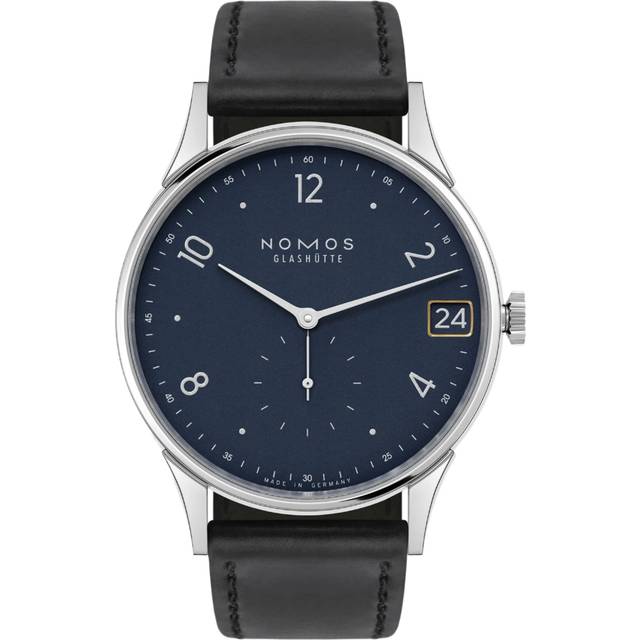 Nomos Glashutte Minimatik 39 Date Blue Sapphire Crystal Watch