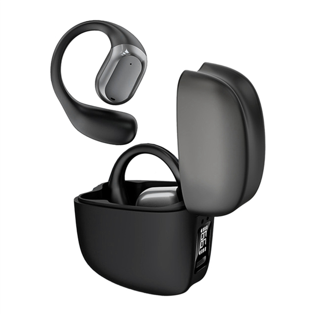 T371 Wireless Clip-on Earphones Long Battery Life Noise Cancellation Large LED Digital Display over Ear Headphones