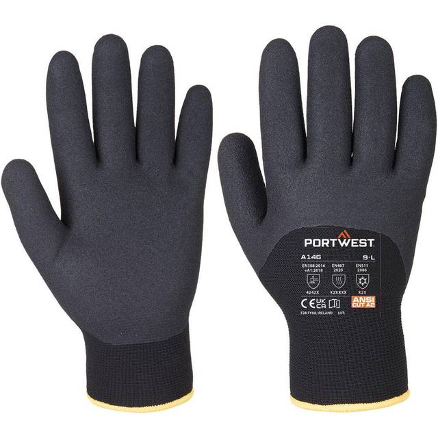 Portwest  Gloves A146 Arctic  - UK XXL - Black - UK XXL
