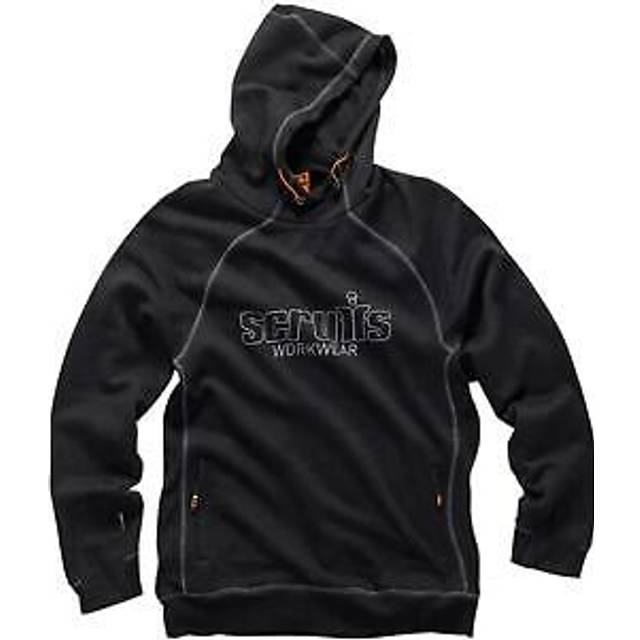 Scruffs trade hoodie s-xxl comfortable fit men's workwear hooded jumper black