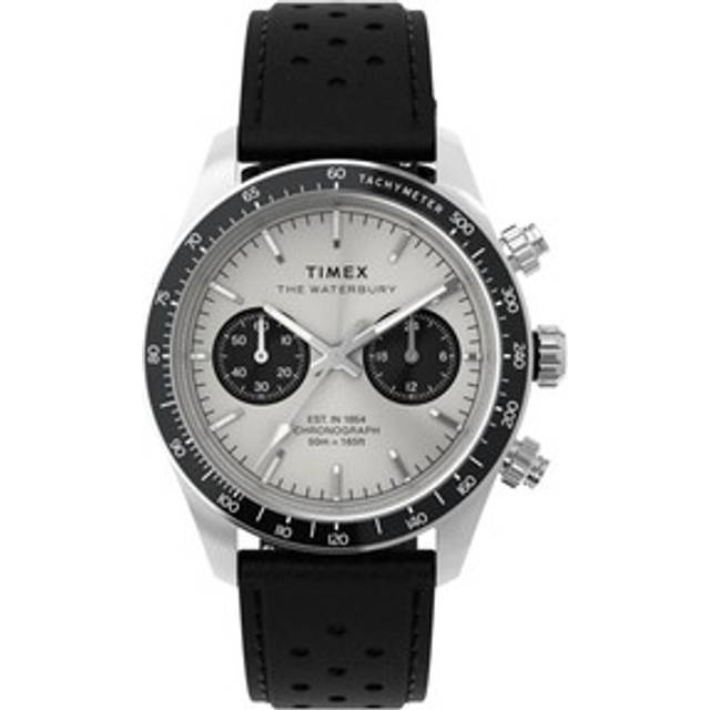 Timex Waterbury Heritage Chronograph 39mm Leather Strap Watch TW2Y1930