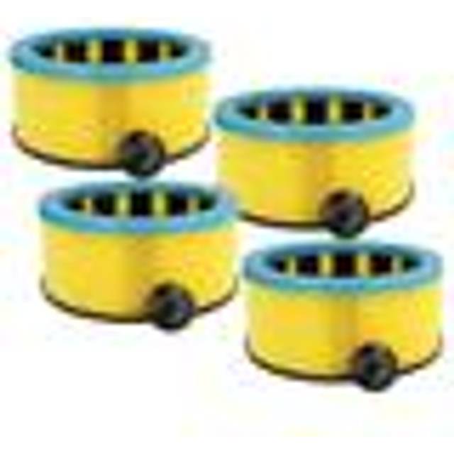 Vhbw - 4x Cartridge Filter compatible with Starmix gs 1032 hk, gs 1030 p, gs 1032 st, gs 1022 hz Plus Vacuum Cleaner - Yellow Black/Blue