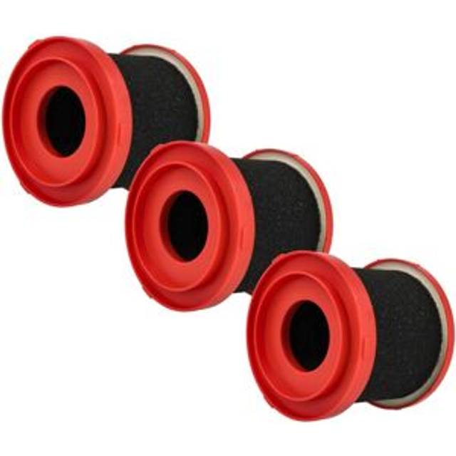 Vhbw - 3x Wet Filter compatible with Milwaukee M12FVCL, M18FPOVCL, M18VC2, 0970-20 - M18 Vacuum Cleaner - Foam Red Black