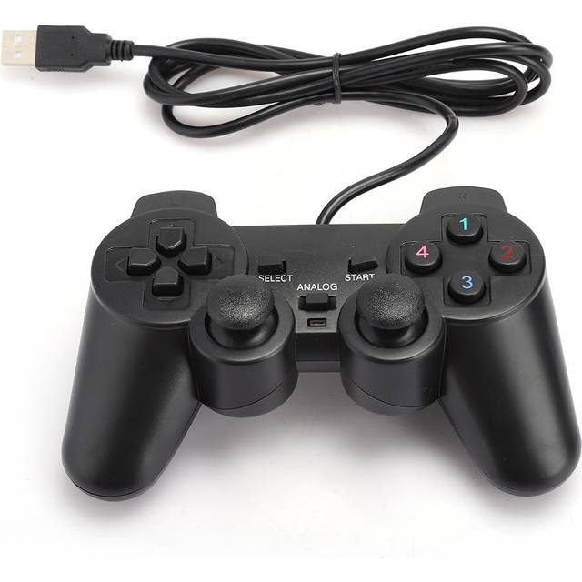Handheld USB Wired Game Console Gaming Controller Gamepad Black for PC ComputerBlack svart