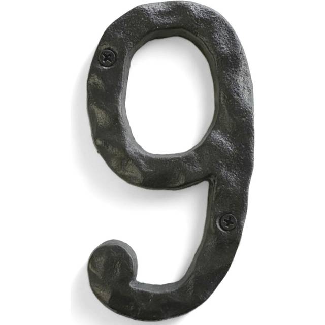NACH House Numbers for Outside  5.5 inch Black Address Numbers for House - Number 9 - Rustic Numbers for Outside with Mounting Hardware
